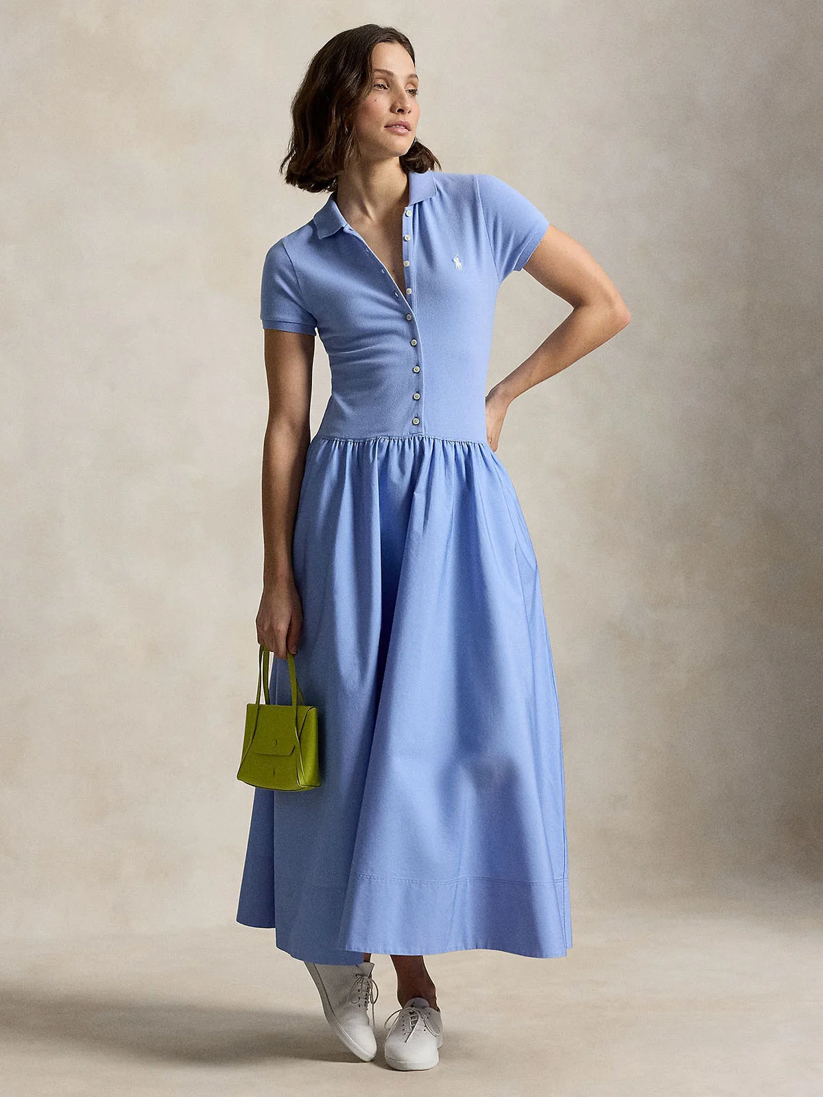 POLO RALPH LAUREN Đầm Nữ Hybrid Mesh Polo-Bodice Dress