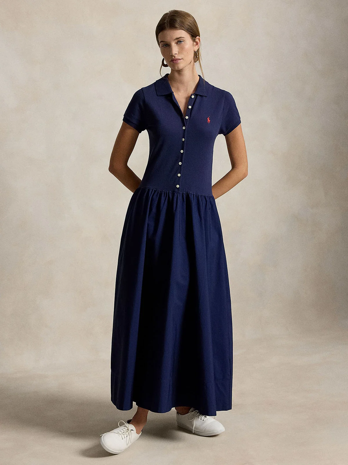 POLO RALPH LAUREN Đầm Nữ Hybrid Mesh Polo-Bodice Dress