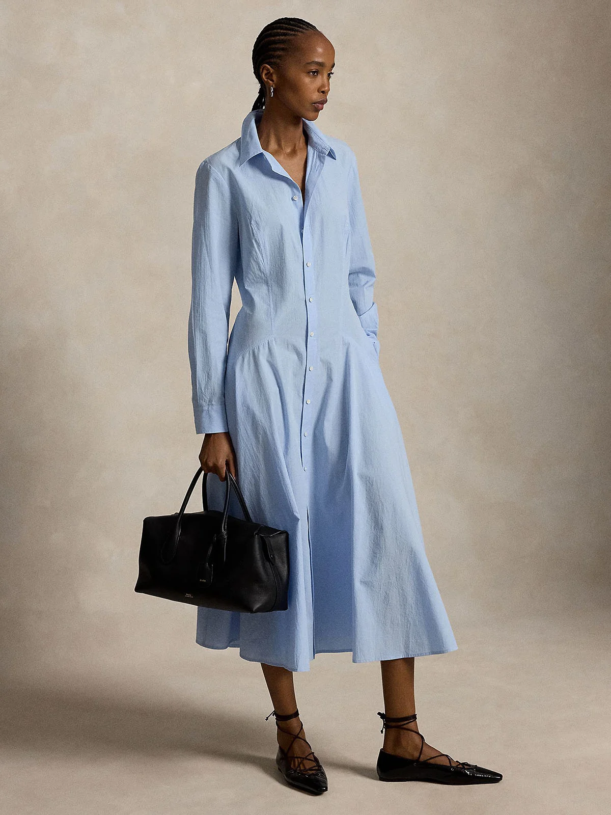 POLO RALPH LAUREN Đầm Nữ Cotton Paneled Shirtdress