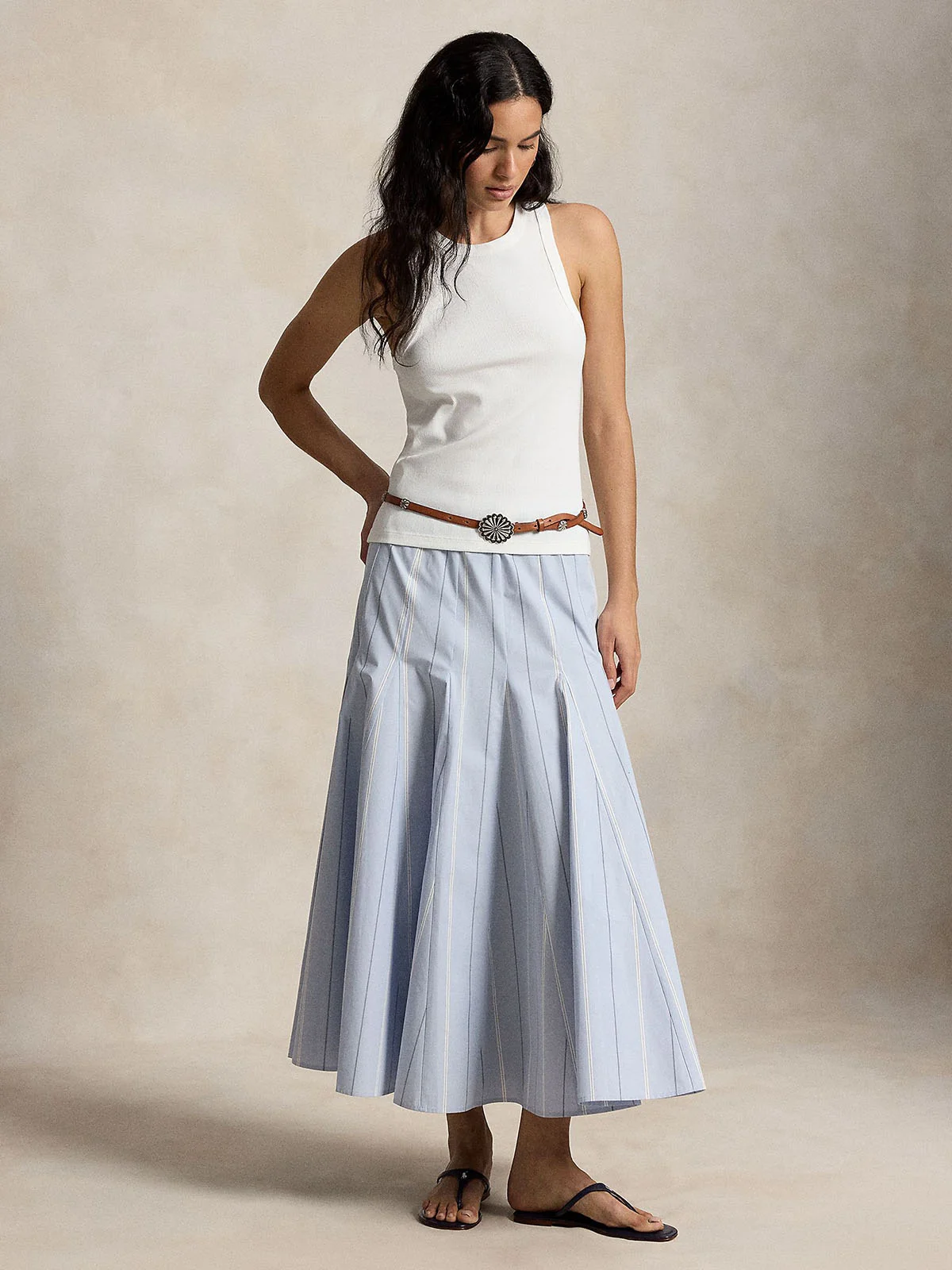 POLO RALPH LAUREN Chân Váy Nữ Striped Cotton A-Line Skirt