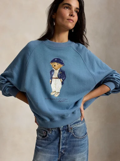 POLO RALPH LAUREN Áo Pullover Nữ Tay Dài Polo Bear Lightweight Fleece Crewneck