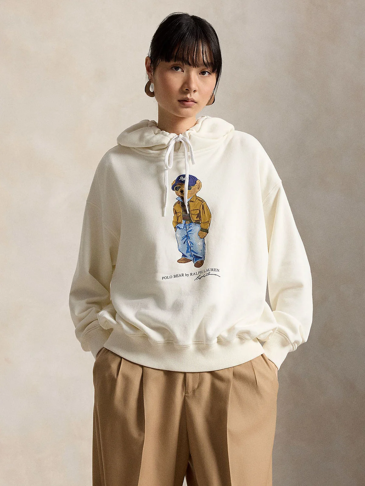 POLO RALPH LAUREN Áo Pullover Nữ Tay Dài Polo Bear Lightweight Fleece Hoodie