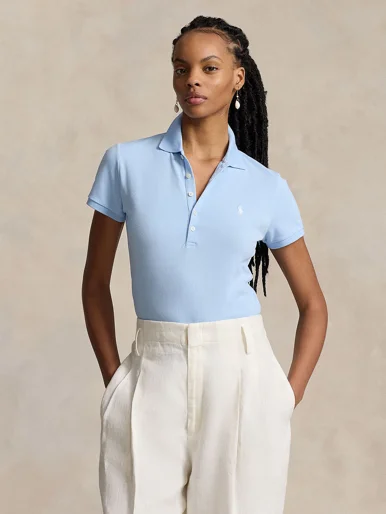 POLO RALPH LAUREN Áo Polo Nữ Tay Ngắn Slim Fit Stretch Polo Shirt