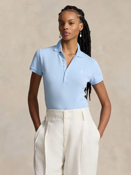 POLO RALPH LAUREN Áo Polo Nữ Tay Ngắn Slim Fit Stretch Polo Shirt