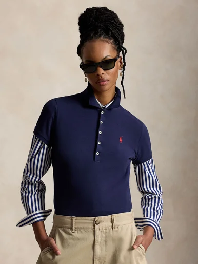 POLO RALPH LAUREN Áo Polo Nữ Tay Ngắn Slim Fit Stretch Polo Shirt