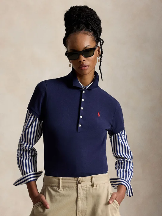 POLO RALPH LAUREN Áo Polo Nữ Tay Ngắn Slim Fit Stretch Polo Shirt