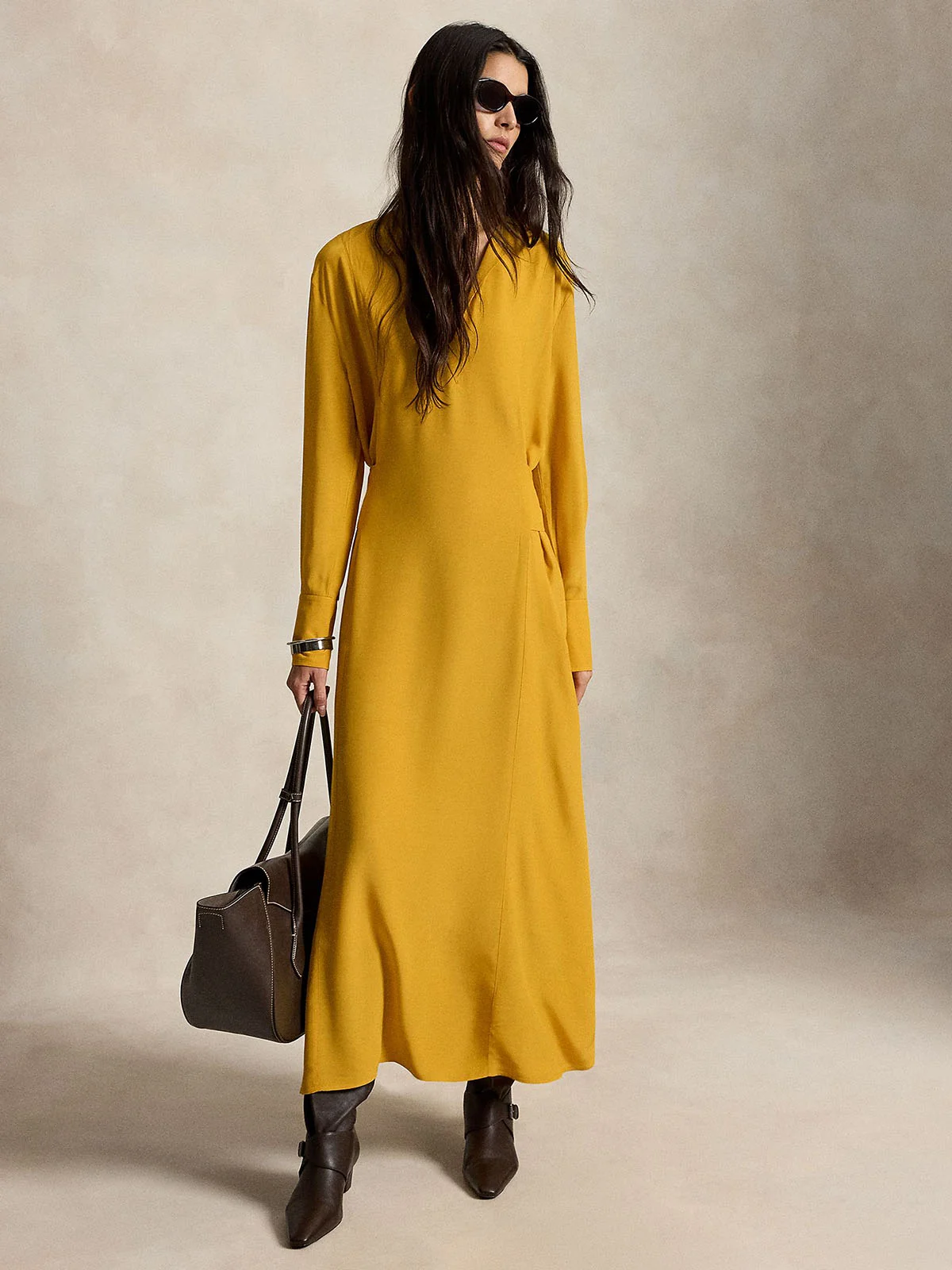 POLO RALPH LAUREN Đầm Nữ Tie-Front Crepe Dress