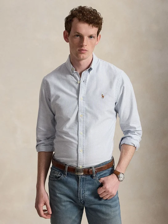 POLO RALPH LAUREN Áo Sơ Mi Nam Tay Dài Slim Fit Striped Oxford Shirt