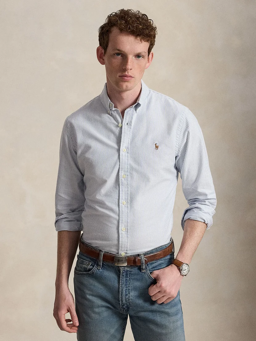POLO RALPH LAUREN Áo Sơ Mi Nam Tay Dài Slim Fit Striped Oxford Shirt