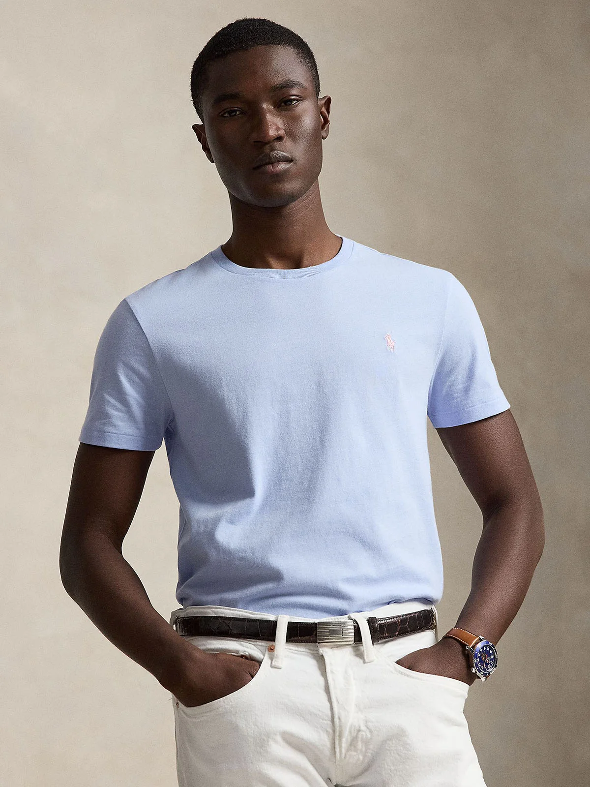 POLO RALPH LAUREN Áo Thun Nam Tay Ngắn Custom Slim Fit Jersey Crewneck T-Shirt