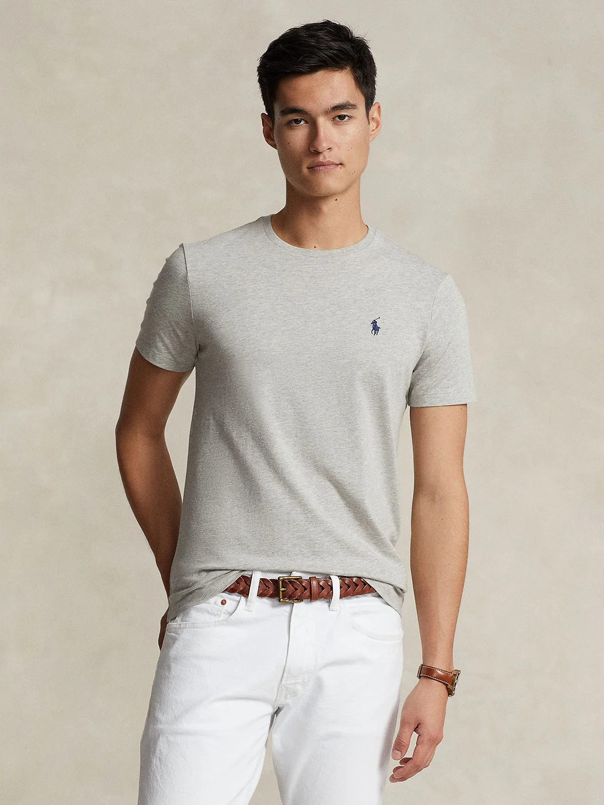 POLO RALPH LAUREN Áo Thun Nam Tay Ngắn Custom Slim Fit Jersey Crewneck T-Shirt