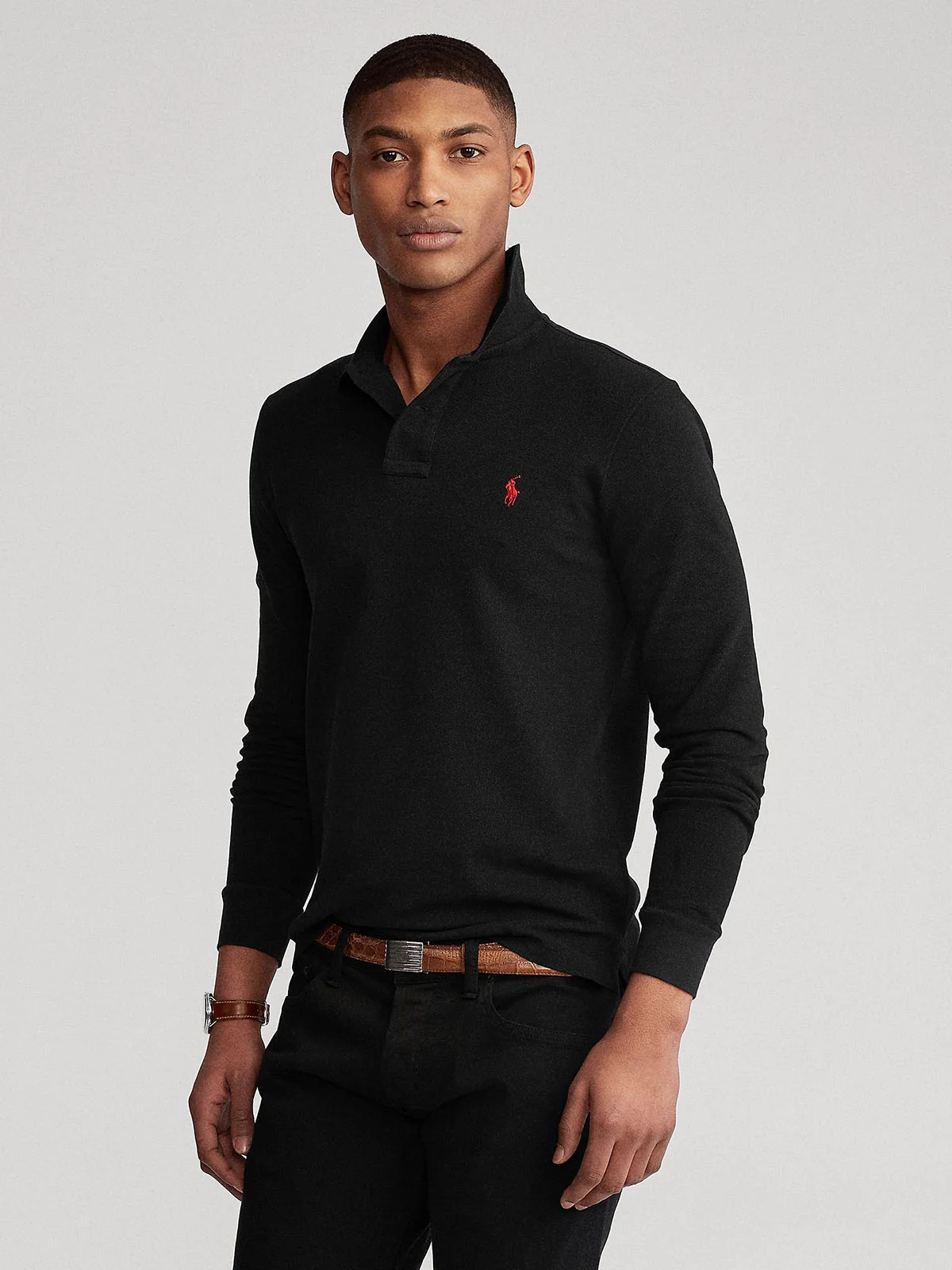 POLO RALPH LAUREN Áo Polo Nam Tay Dài Slim Fit Mesh Long-Sleeve Polo
