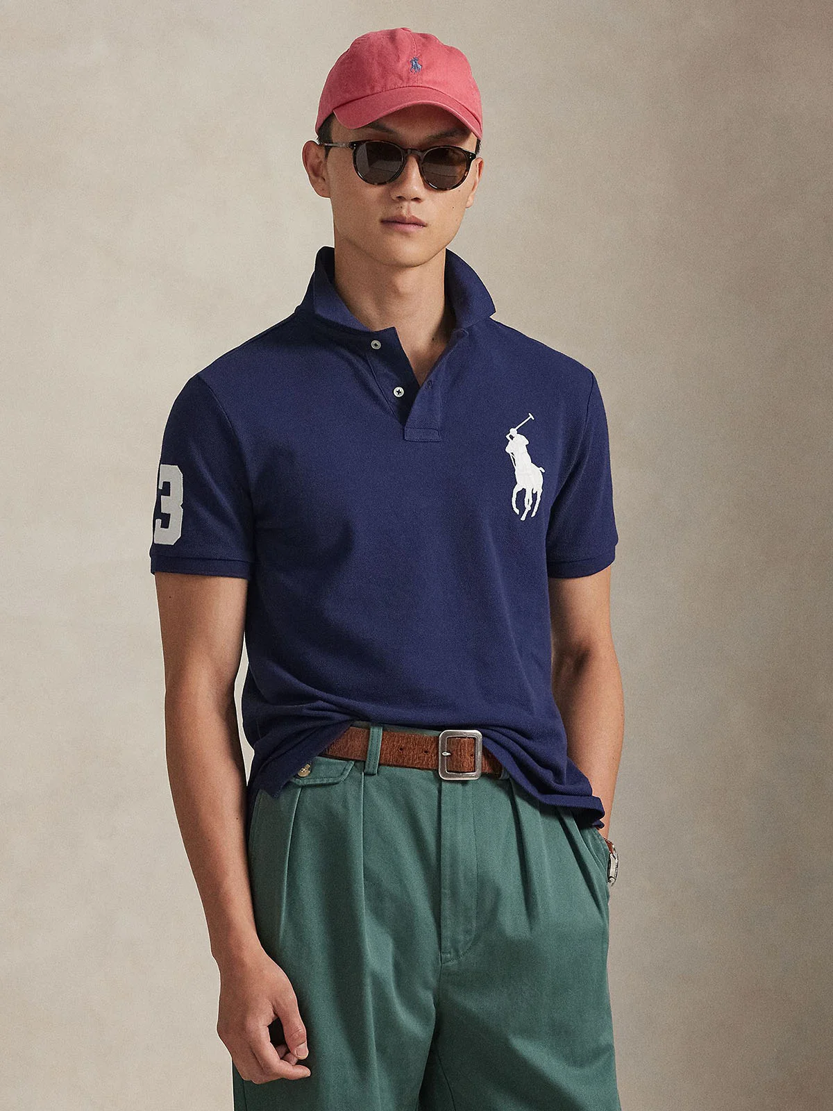 POLO RALPH LAUREN Áo Polo Nam Tay Ngắn Custom Slim Fit Big Pony Mesh Polo Shirt