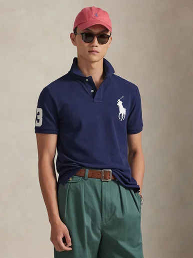 POLO RALPH LAUREN Áo Polo Nam Tay Ngắn Custom Slim Fit Big Pony Mesh Polo Shirt