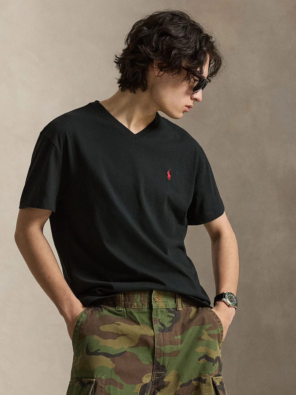 POLO RALPH LAUREN Áo Thun Nam Tay Ngắn Classic Fit Jersey V-Neck T-Shirt