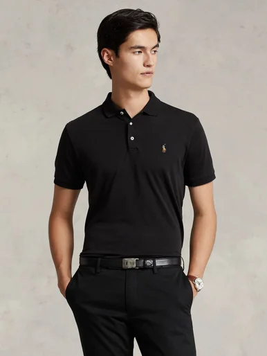 POLO RALPH LAUREN Áo Polo Nam Tay Ngắn Custom Slim Fit Soft Cotton Polo Shirt