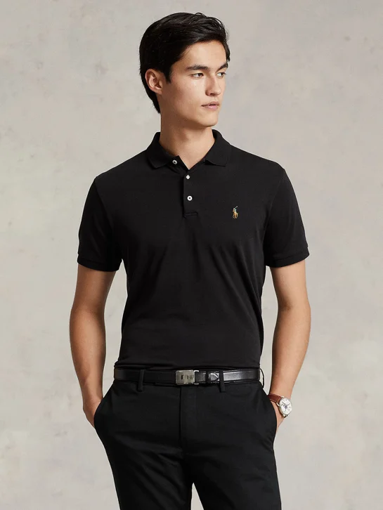 POLO RALPH LAUREN Áo Polo Nam Tay Ngắn Custom Slim Fit Soft Cotton Polo Shirt