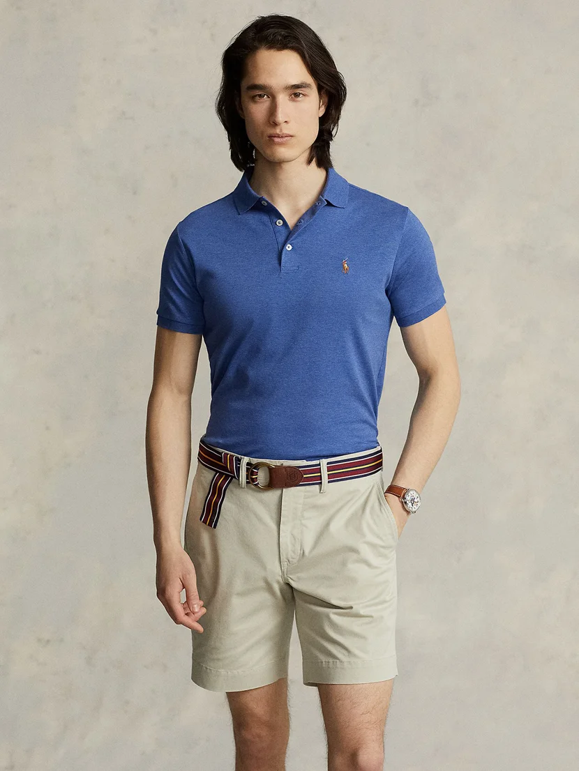 POLO RALPH LAUREN Áo Polo Nam Tay Ngắn Custom Slim Fit Soft Cotton Polo Shirt