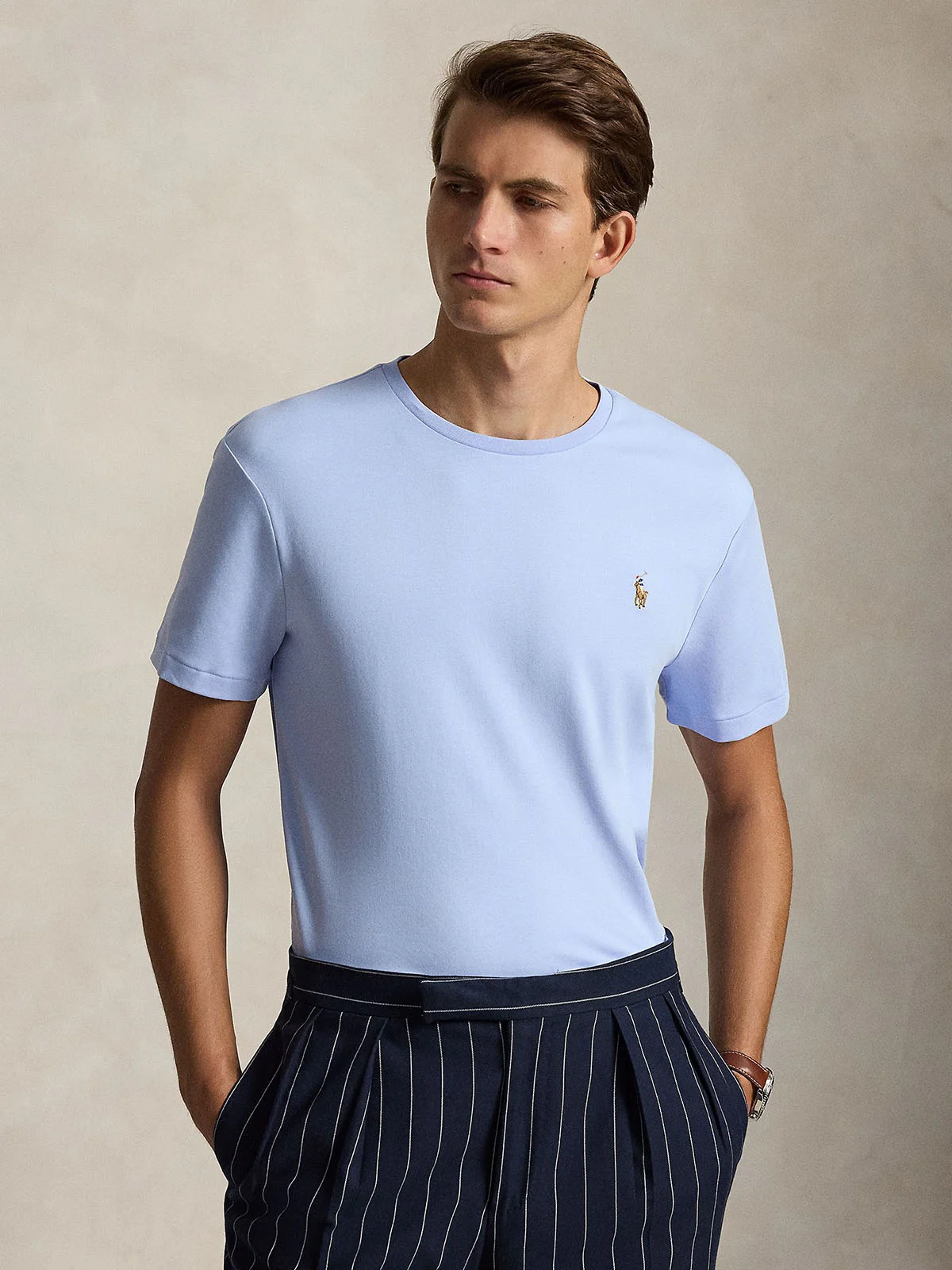 POLO RALPH LAUREN Áo Thun Nam Tay Ngắn Custom Slim Fit Soft Cotton T-Shirt