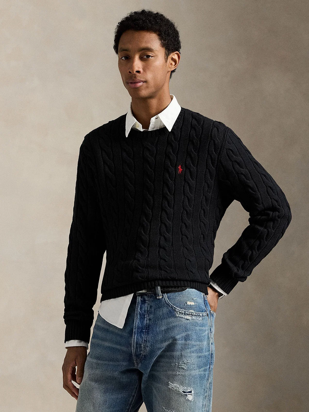 POLO RALPH LAUREN Áo Sweater Nam Tay Dài Cable-Knit Cotton Sweater