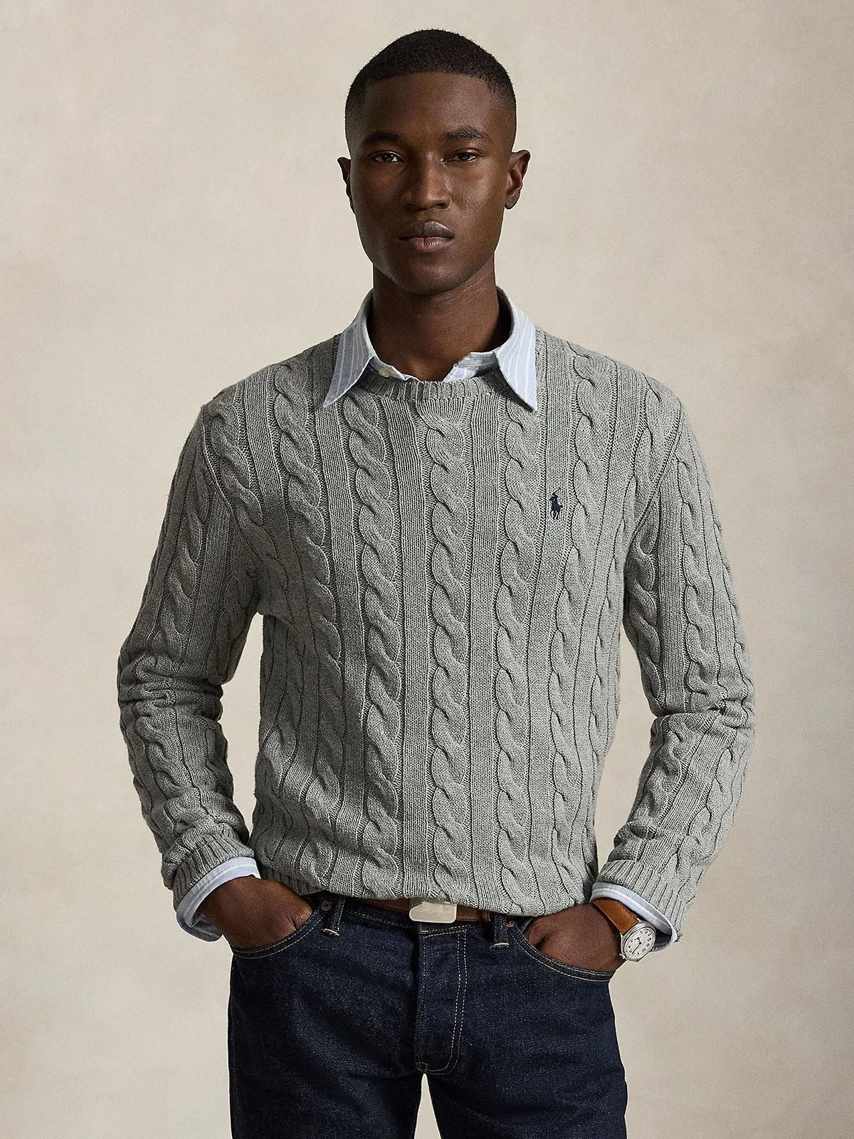 POLO RALPH LAUREN Áo Sweater Nam Tay Dài Cable-Knit Cotton Sweater