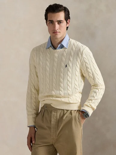 POLO RALPH LAUREN Áo Len Nam Tay Dài Cable-Knit Cotton Sweater