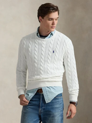 POLO RALPH LAUREN Áo Sweater Nam Tay Dài Cable-Knit Cotton Sweater