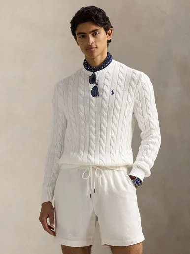 POLO RALPH LAUREN Áo Sweater Nam Tay Dài Cable-Knit Cotton Sweater