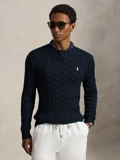 POLO RALPH LAUREN Áo Sweater Nam Tay Dài Cable-Knit Cotton Sweater