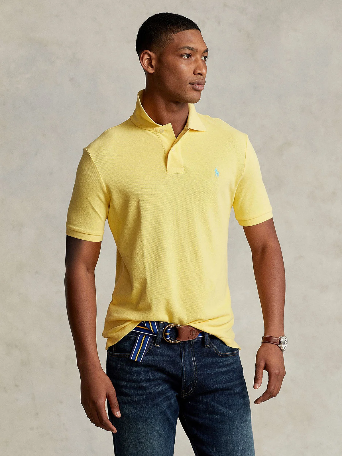 POLO RALPH LAUREN Áo Polo Nam Tay Ngắn Custom Slim Fit Mesh Polo Shirt