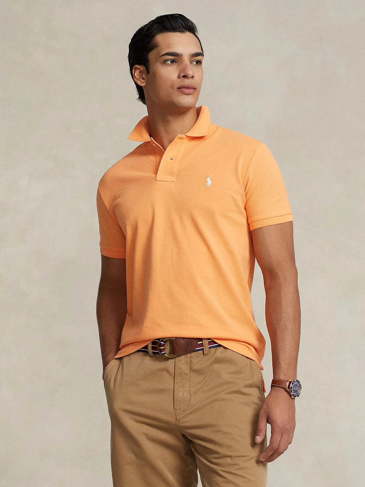 POLO RALPH LAUREN Áo Polo Nam Tay Ngắn Custom Slim Fit Mesh Polo Shirt