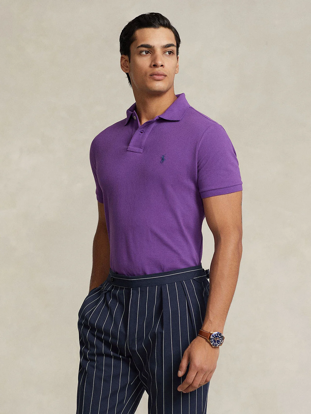 POLO RALPH LAUREN Áo Polo Nam Tay Ngắn Custom Slim Fit Mesh Polo Shirt