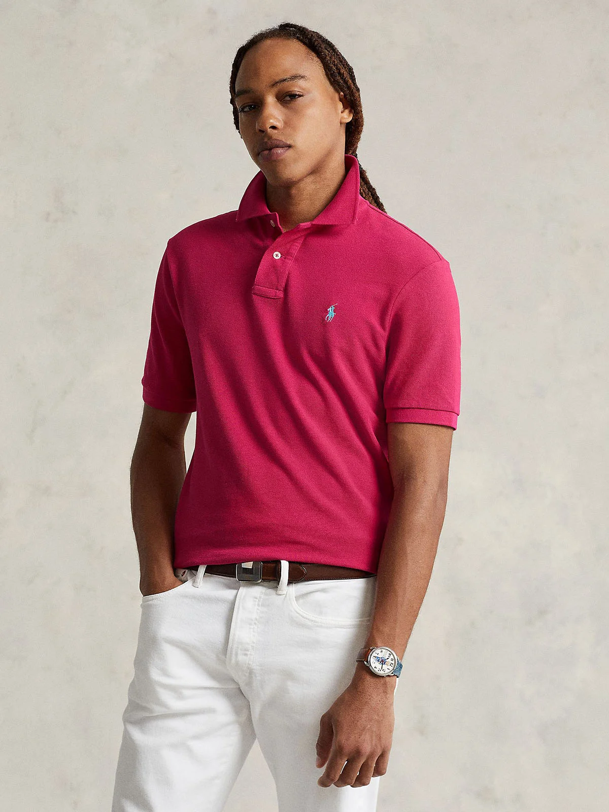 POLO RALPH LAUREN Áo Polo Nam Tay Ngắn Custom Slim Fit Mesh Polo Shirt