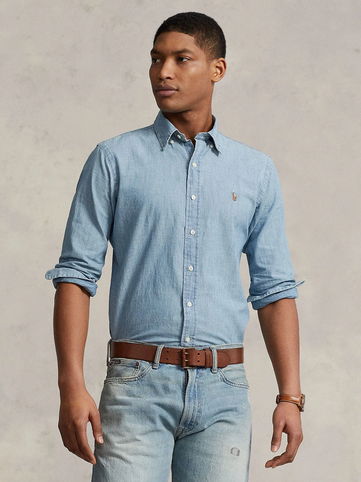 POLO RALPH LAUREN Áo Sơ Mi Nam Tay Dài Custom Fit Chambray Shirt