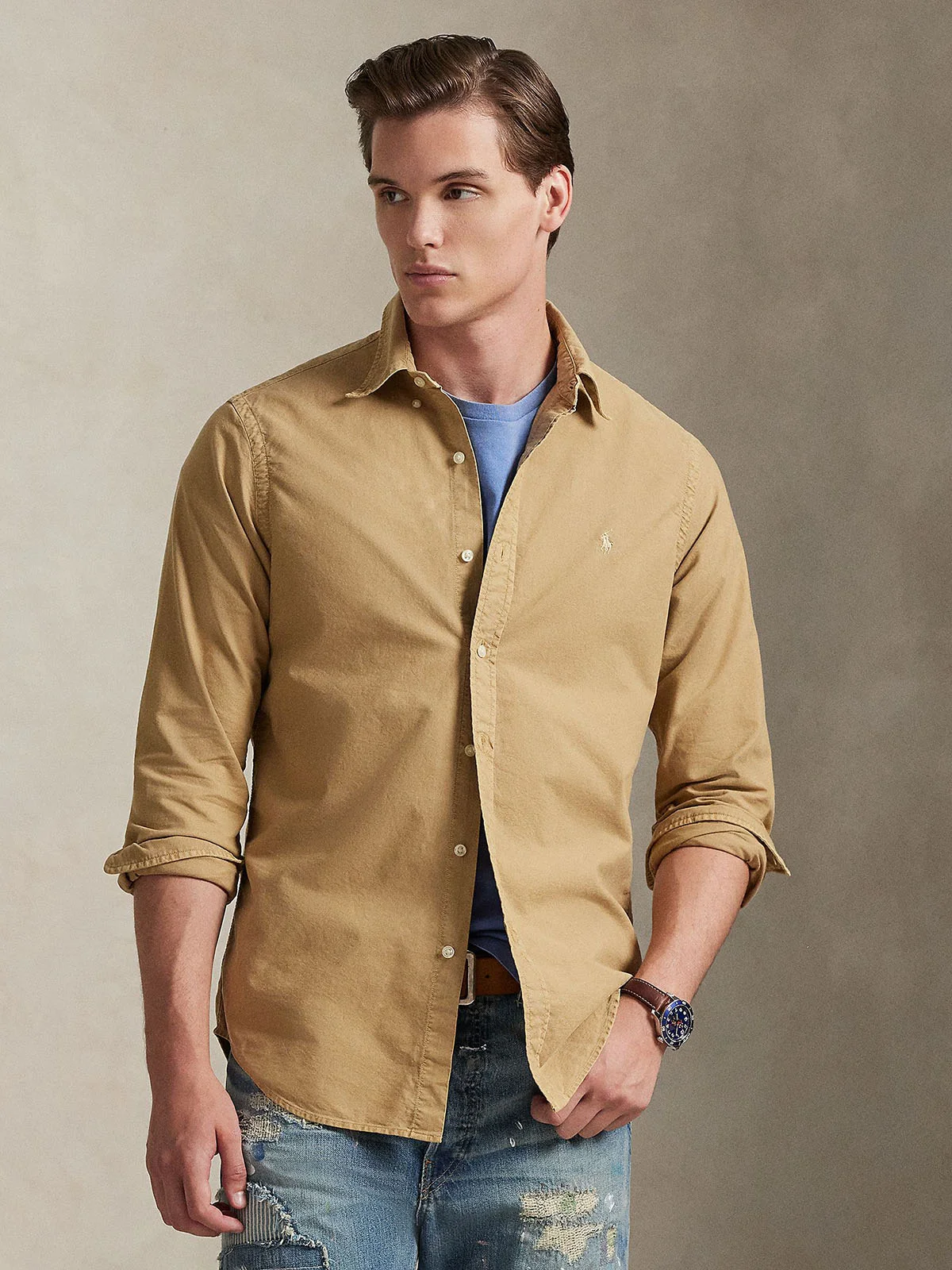 POLO RALPH LAUREN Áo Sơ Mi Nam Tay Dài Custom Fit Garment-Dyed Oxford Shirt