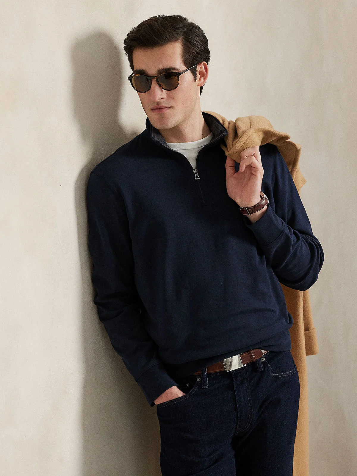 POLO RALPH LAUREN Áo Pullover Nam Tay Dài Luxury Jersey Quarter-Zip Pullover