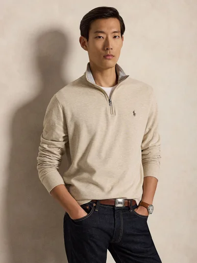 POLO RALPH LAUREN Áo Pullover Nam Tay Dài Luxury Jersey Quarter-Zip Pullover