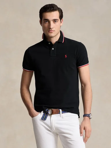 POLO RALPH LAUREN Áo Polo Nam Tay Ngắn Custom Slim Fit Mesh Polo Shirt