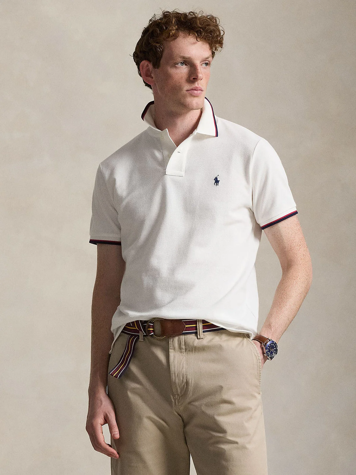 POLO RALPH LAUREN Áo Polo Nam Tay Ngắn Custom Slim Fit Mesh Polo Shirt