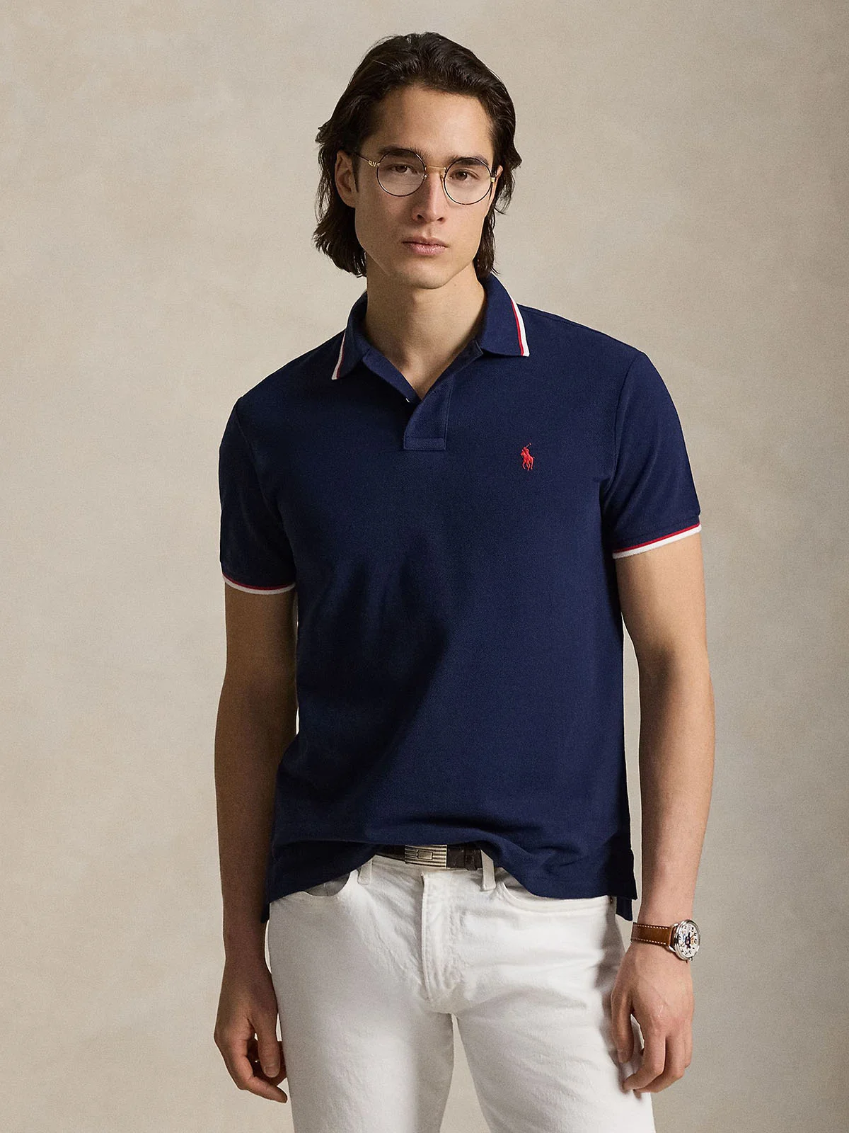 POLO RALPH LAUREN Áo Polo Nam Tay Ngắn Custom Slim Fit Mesh Polo Shirt