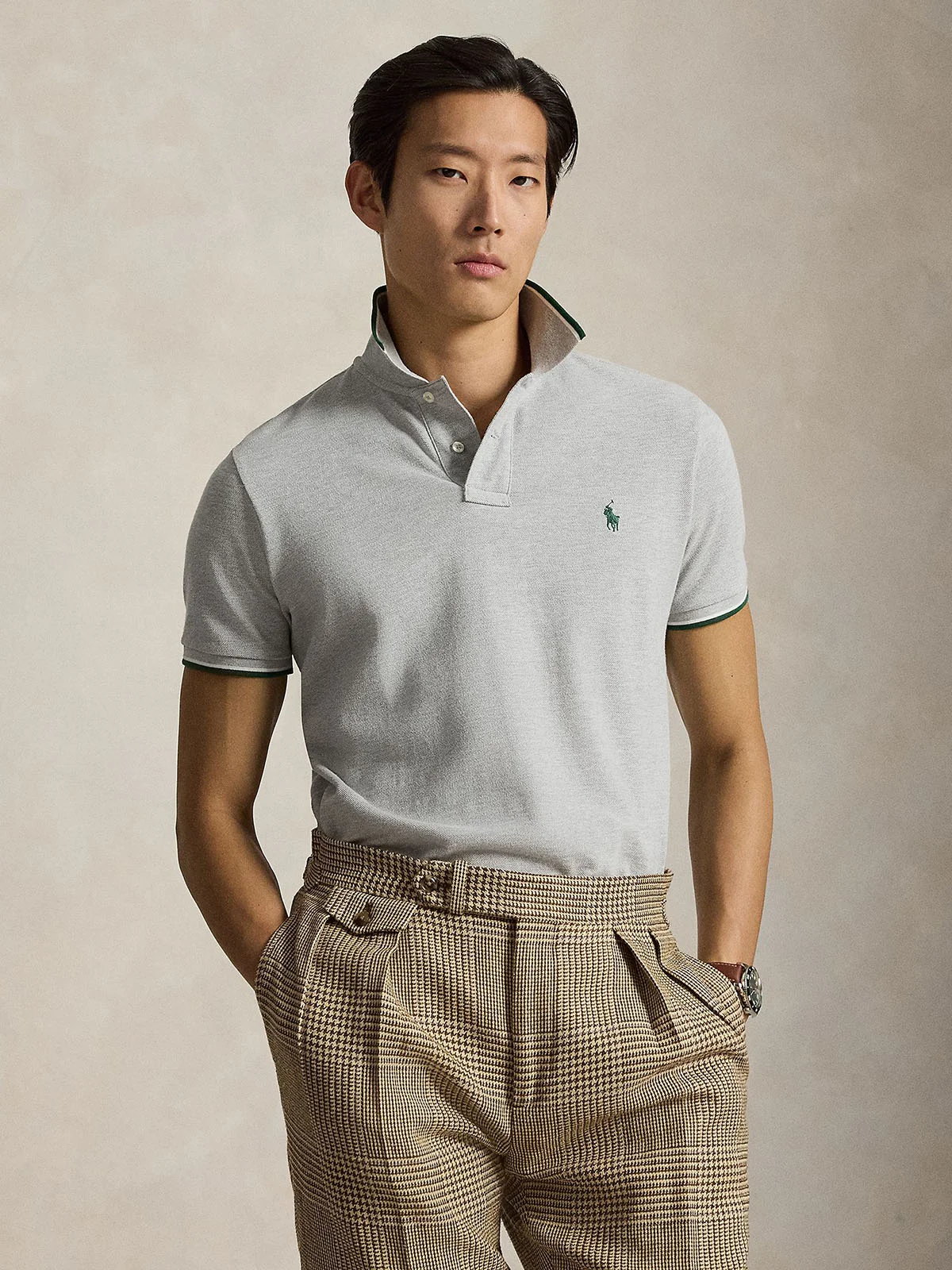 POLO RALPH LAUREN Áo Polo Nam Tay Ngắn Custom Slim Fit Mesh Polo Shirt