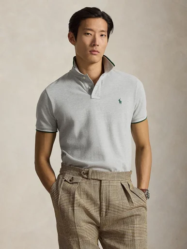 POLO RALPH LAUREN Áo Polo Nam Tay Ngắn Custom Slim Fit Mesh Polo Shirt