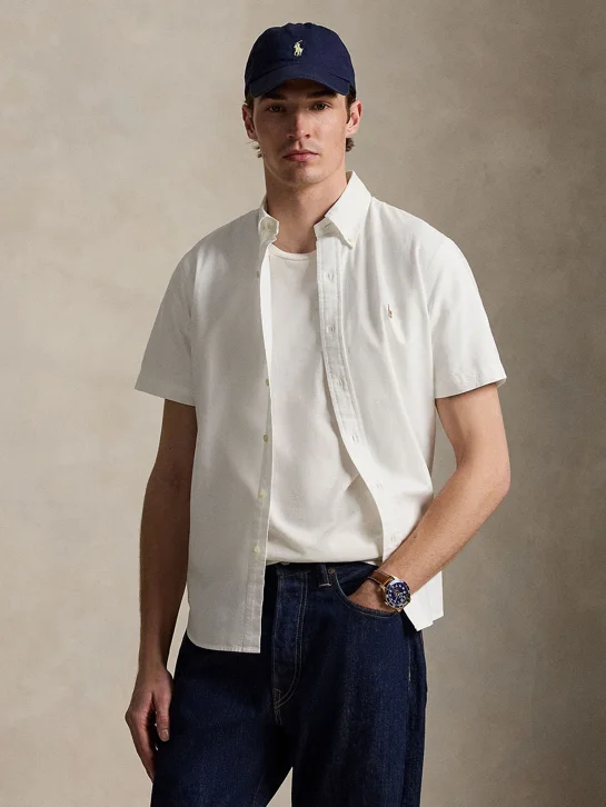 POLO RALPH LAUREN Áo Sơ Mi Nam Tay Ngắn Custom Fit Oxford Shirt
