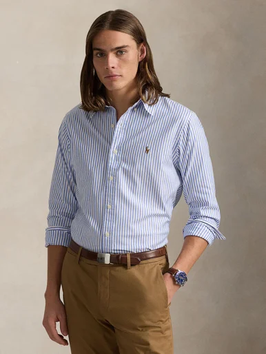 POLO RALPH LAUREN Áo Sơ Mi Nam Tay Dài Custom Fit Striped Stretch Oxford Shirt