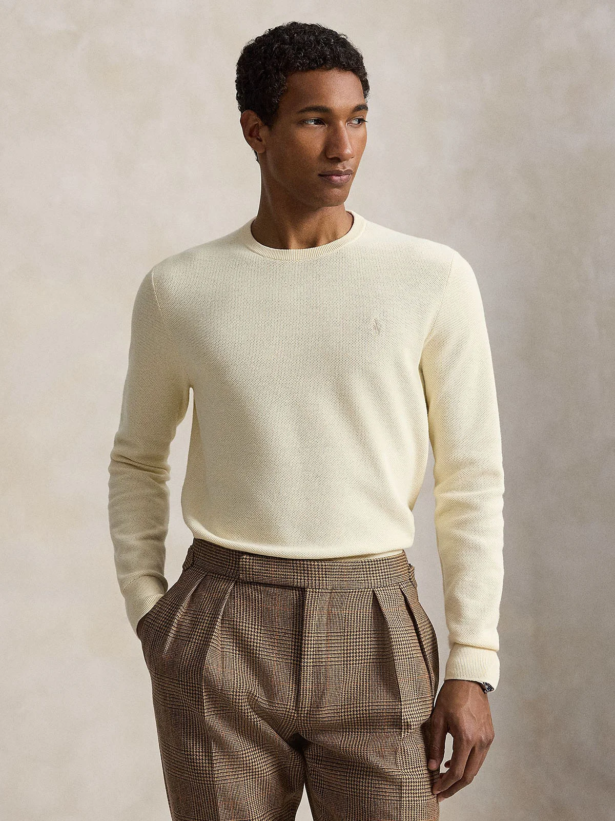 POLO RALPH LAUREN Áo Pullover Nam Tay Dài Mesh-Knit Cotton Crewneck Sweater