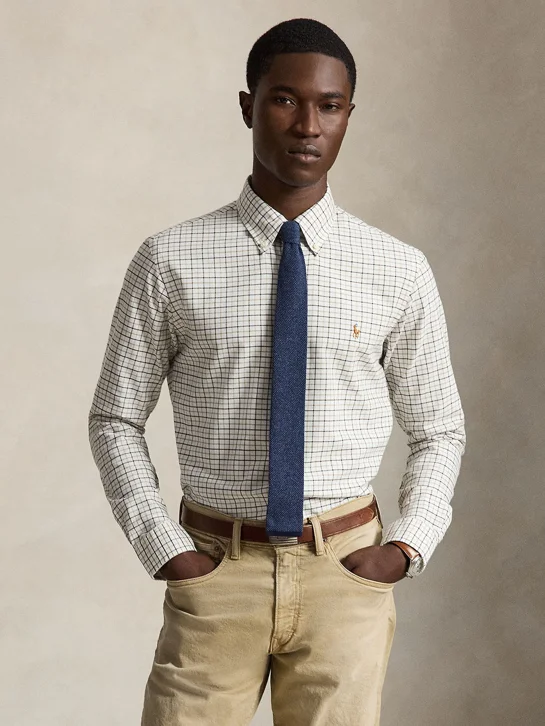 POLO RALPH LAUREN Áo Sơ Mi Nam Tay Dài Custom Fit Tattersall Oxford Shirt