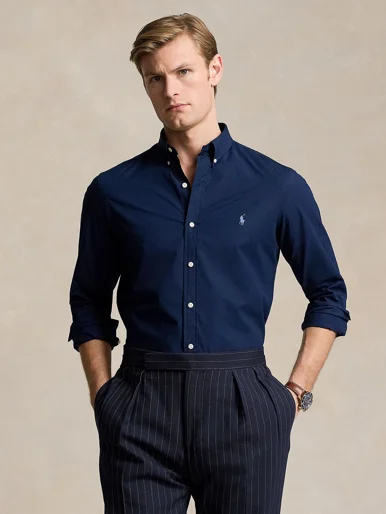 POLO RALPH LAUREN Áo Sơ Mi Nam Tay Dài Slim Fit Stretch Poplin Shirt