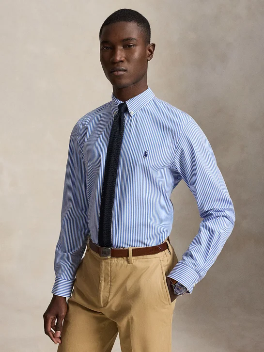 POLO RALPH LAUREN Áo Sơ Mi Nam Tay Dài Slim Fit Striped Stretch Poplin Shirt