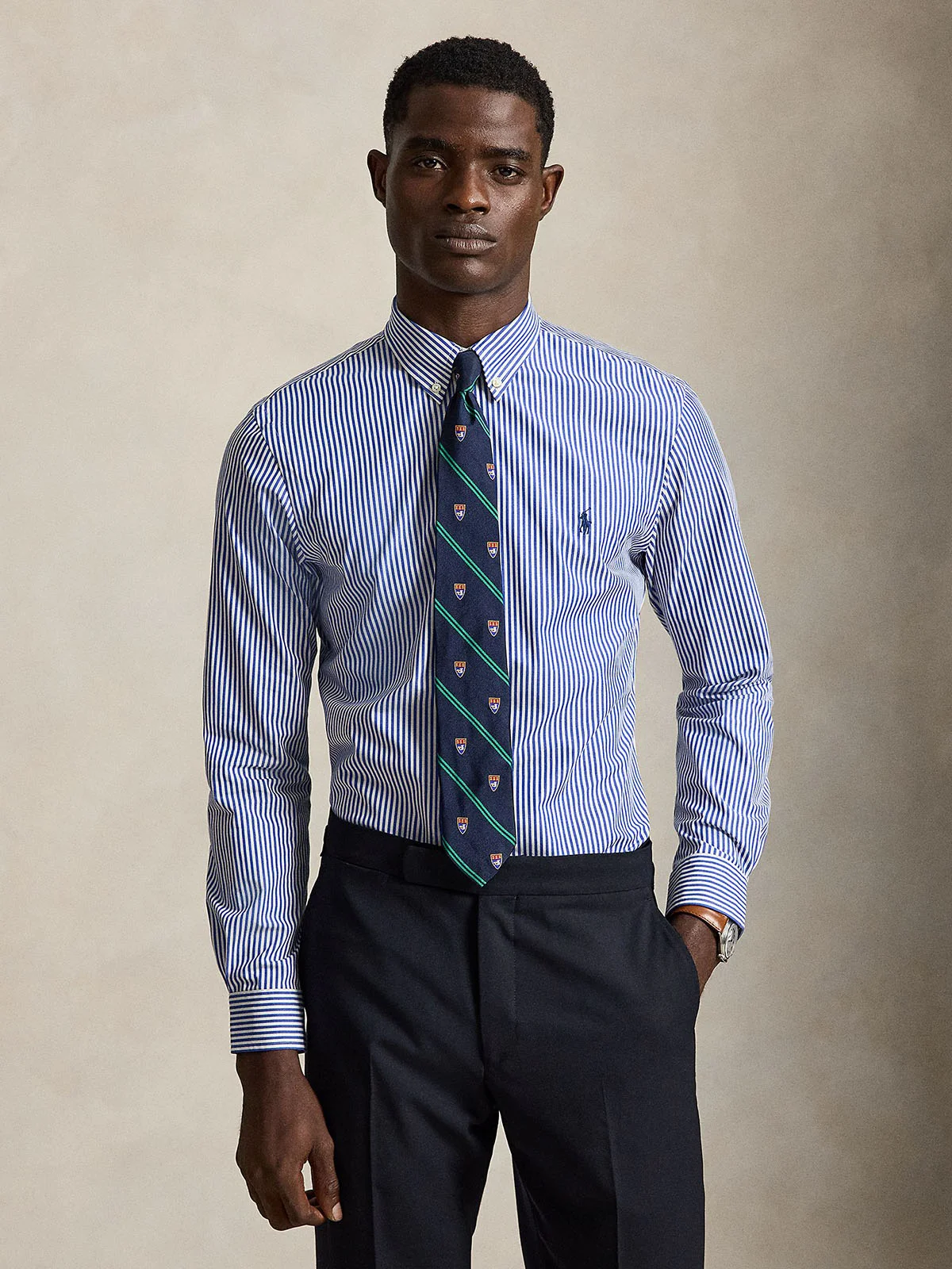 POLO RALPH LAUREN Áo Sơ Mi Nam Tay Dài Slim Fit Striped Stretch Poplin Shirt
