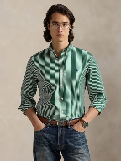 POLO RALPH LAUREN Áo Sơ Mi Nam Tay Dài Custom Fit Striped Stretch Poplin Shirt